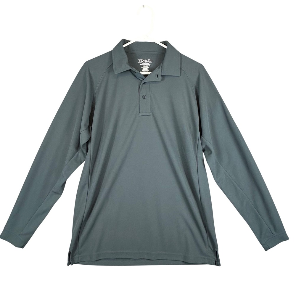 Vertx Mens Coldblack Long Sleeve Tactical Polo Shirt Gray Medium Polyester 658